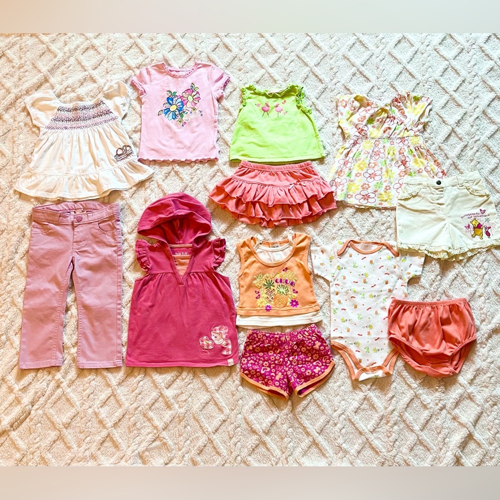 Toddler Girl 12 Piece Clothing Bundle Sizes 12M-2T